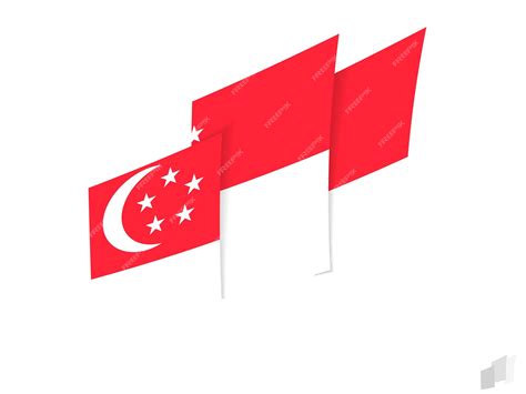 Premium Vector | Singapore flag in an abstract ripped design modern design of the singapore flag