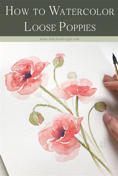 Loose Watercolor Poppy Tutorial — Blushed Design