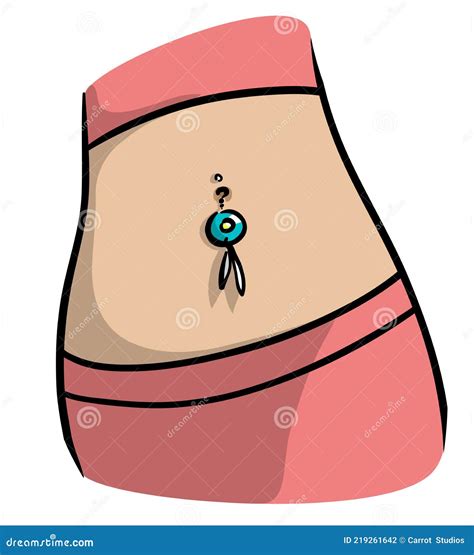 Beautiful Belly piercing stock vector. Illustration of white - 219261642