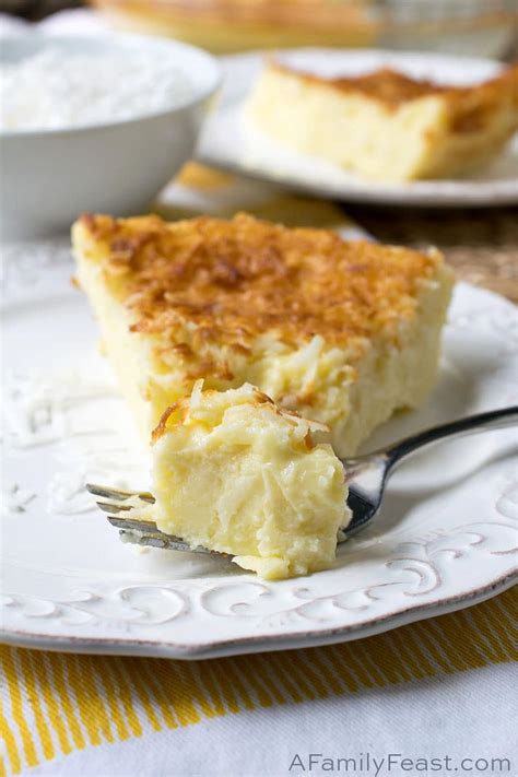 Crustless Coconut Custard Pie - A Family Feast®