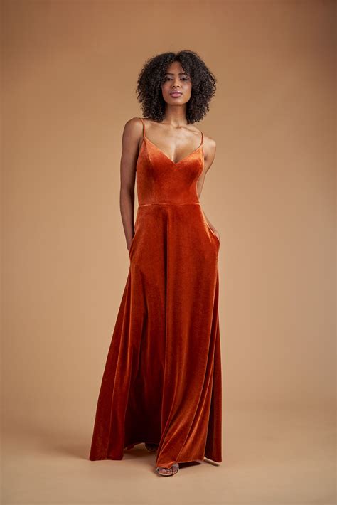 Burnt Orange Velvet Bridesmaid Dress | Orange bridesmaid dresses, Burnt orange bridesmaid ...