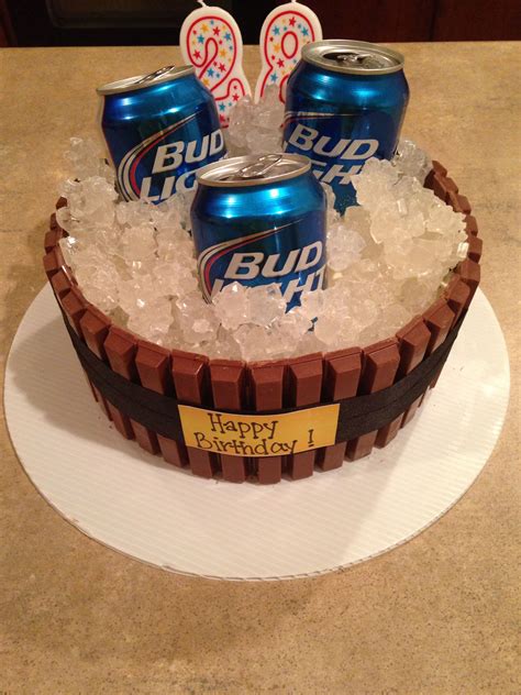 Beer cake! Made from kit kats and rock candy!!!! So easy. Cullen's 2014 ...