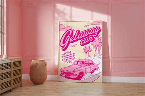 Getaway Car Retro Typography Printable Wall Art Reputation Print Instant Download Swiftie Poster ...