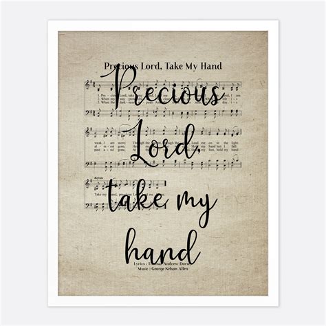 Precious Lord Take My Hand Vintage Hymn Wall Art Print | Etsy