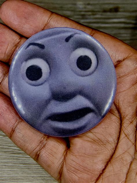 Thomas the Tank Engine Angry Face Meme Buttons Retro Glossy High ...