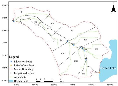 The locations of surface water diversion points and subdomains of... | Download Scientific Diagram