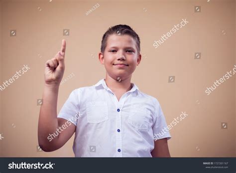 Portrait Kid Boy Pointing Finger Children Stock Photo 1727201167 | Shutterstock