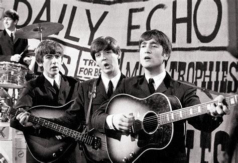 The Beatles perform 'This Boy' on Granada TV's Late Scene Extra on November 25th 1963 in ...