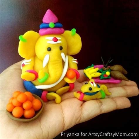 21 Ganesh Chaturthi Crafts and Activities to do with Kids | Clay ganesha, Clay art for kids ...