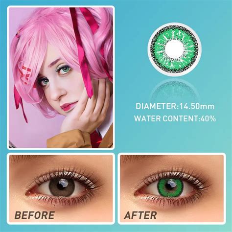 Ojotrend 1Pair Colored Contact Lens Genshin Impact Halloween Eyes Cosplay Contacts Lenses Power ...