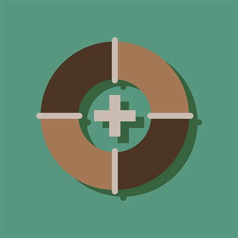 Flat icon design lifebuoy with medical cross in vector eps ai | UIDownload