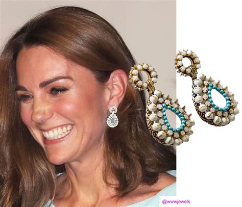 Kate Middleton wearing Zeen earrings during royal tour of Pakistan ...