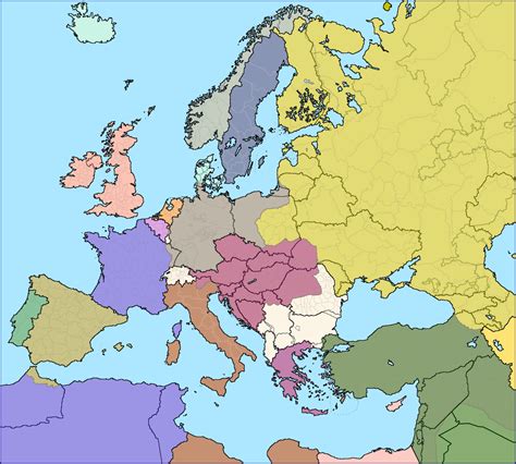 Modern European borders superimposed over Europe... - Maps on the Web