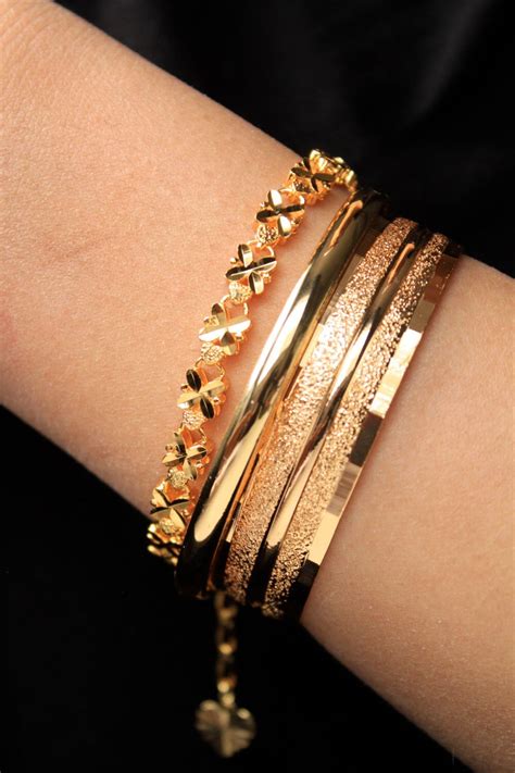 24k gold Plated Bracelet/ Gold Plated Bracelets/Gold bracelet/Gift For her/Gold Plated Charm ...