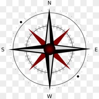 Compass East South North West Compass Rose - Direction On A Map, HD Png Download - 711x720 ...