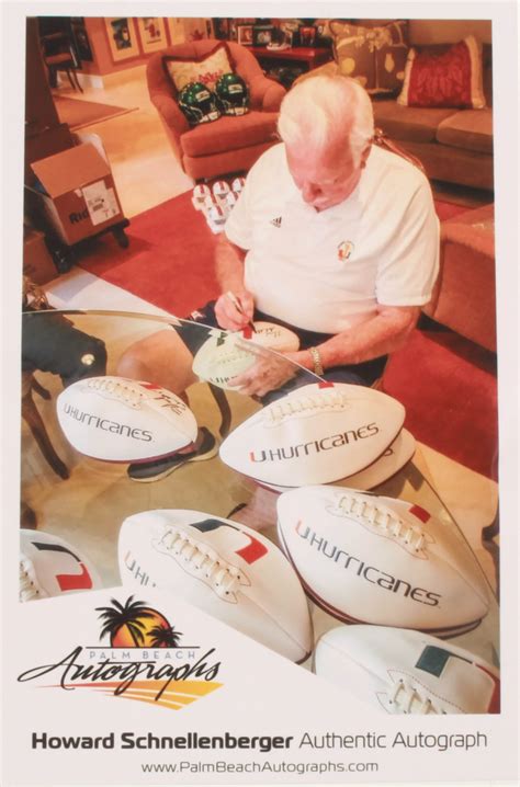 Howard Schnellenberger Signed Miami Hurricanes Logo Football (Palm ...