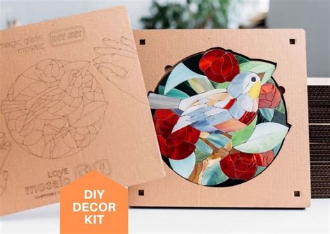 Stained glass mosaic kit Craft kits for adults DIY kit gift | Etsy