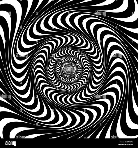 Black and white swirl lines. Optical illusion background, vector Stock ...