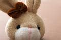 Face of a cute plush stuffed Easter bunny toy Creative Commons Stock Image