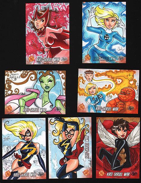 Kree Skrull War sketch cards by dsoloud on DeviantArt