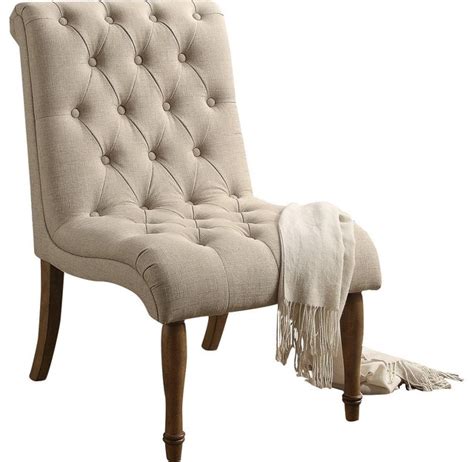 Iris Tufted Upholstered Slipper Chair - Traditional - Armchairs And Accent Chairs - by Alton ...