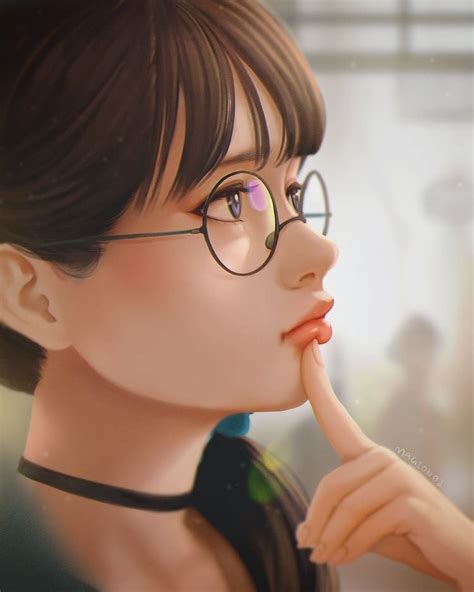 La imagen puede contener: 1 persona, gafas | Digital art girl, Girls ...