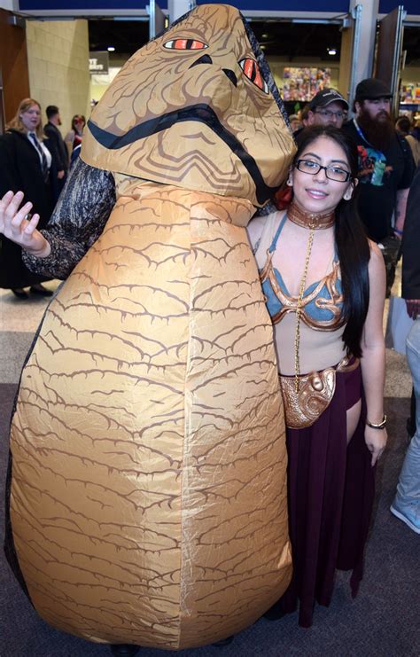 Jabba the Hutt and Slave Leia cosplay at Rhode Island Comic Con 2016 ...