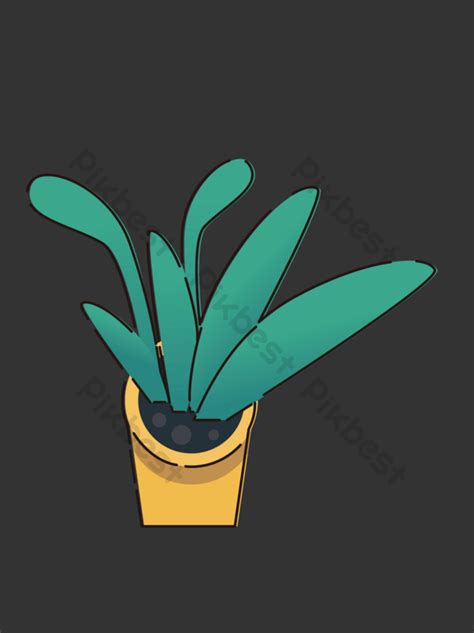 Potted Plant Line Simple Pen PNG Images | EPS Free Download - Pikbest
