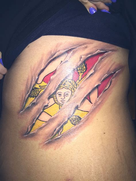 Sicilian Flag Tattoo with Claw Marks