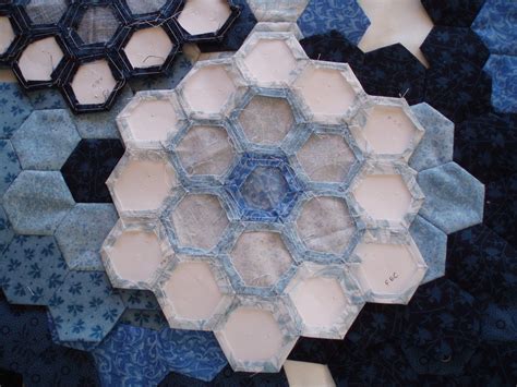 Purrfectly Quilted: Blue & White Hexagon Quilt Hexies, Hexagons ...