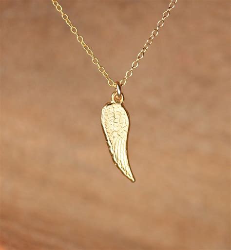 Tiny gold wing necklace - angel wing necklace - guardian angel wing ...