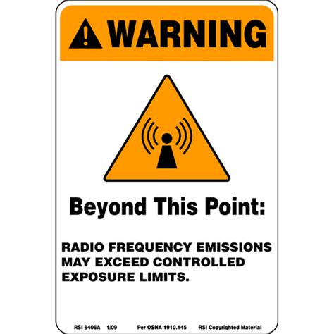 ORANGE RF WARNING SIGN - ALUMINUM | Primus Electronics