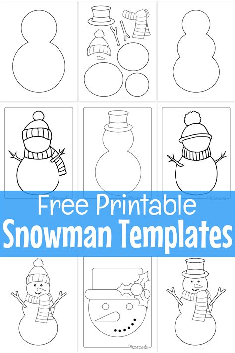 Free Printable Snowman Templates for Crafts