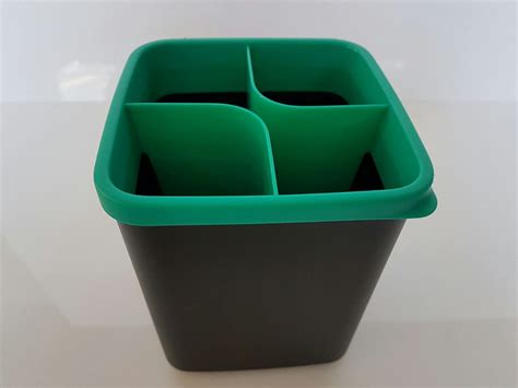 Tupperware Neo Order 4 Compartment Divided Storage Pot Black Turquoise Kitchen High – BigaMart