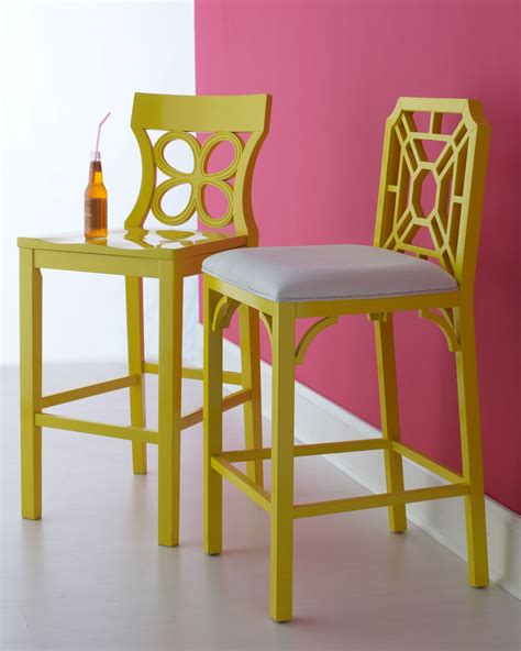 Lilly Pulitzer Home Yellow Barstools Yellow Bar Stools, Modern Bar Stools, Yellow Chairs, Modern ...