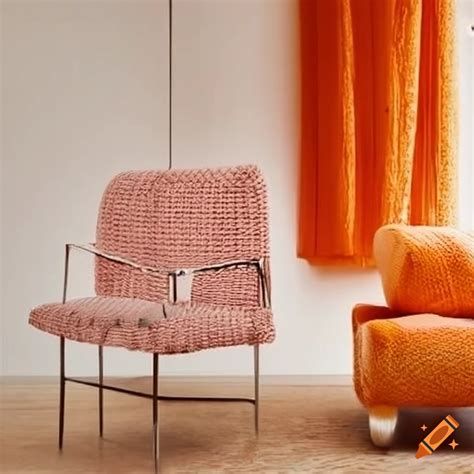 Bauhaus interior design with knitting accents on Craiyon