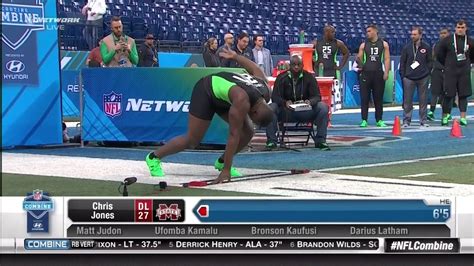 Chris Jones Defensive Lineman Crashes Out Of NFL Combine 40 Yard Dash ...