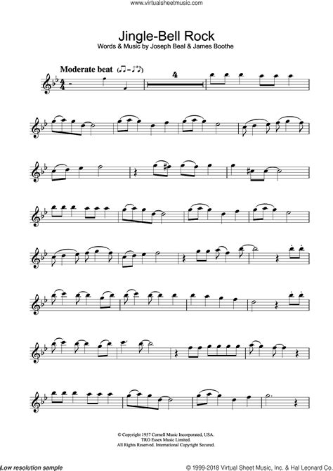 Jingle Bell Rock sheet music for flute solo (PDF) v2