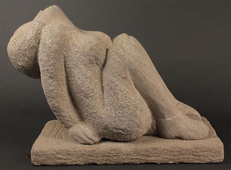 Lot 230: Limestone sculpture attr. Puryear Mims | Case Auctions