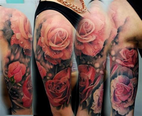 roses tattoo Rose Half Sleeve, Flower Tattoo Sleeve, Half Sleeve Tattoo, Tattoo Flowers, Half ...