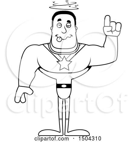 Clipart of a Black and White Drunk Buff African American Male Super Hero - Royalty Free Vector ...