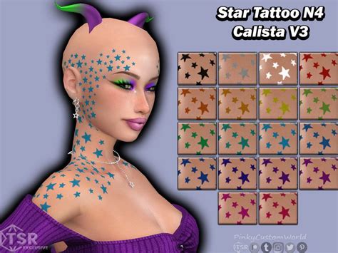 PinkyCustomWorld's Star Tattoo N4 - Calista V3 (Set) | Star tattoos, Sims 4 tattoos, Tattoos