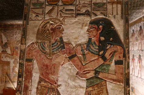 Paintings in Siti 1 Tomb in Valley of the Kings in Luxor in Egypt Stock Photo - Image of ...