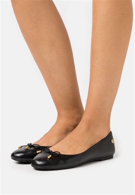 Lauren Ralph Lauren JAYNA LEATHER FLAT - Ballet pumps - black - Zalando ...