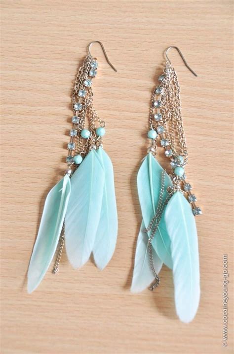 Trend Alert: Minty Cool | Feather earrings, Feather jewelry, Fashion ...