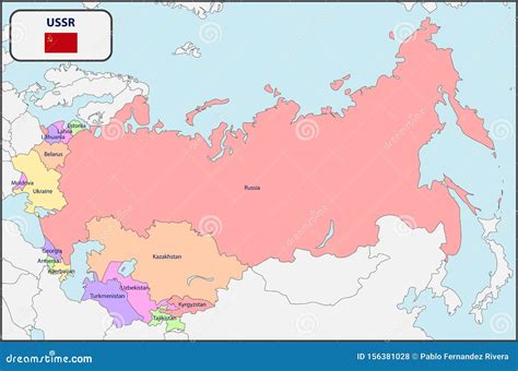 Political Map Of USSR With Names Vector Illustration | CartoonDealer.com #156381028