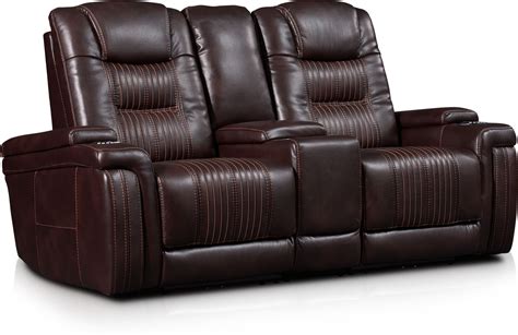 Magnus 3-Piece Triple-Power Reclining Sofa with Console - Brown | Value City Furniture