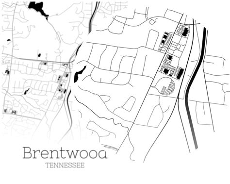 Brentwood Map INSTANT DOWNLOAD Brentwood Tennessee City Map | Etsy