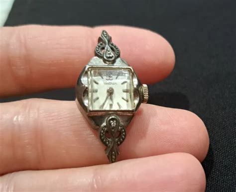ANTIQUE ART DECO 10k RGP Waltham 25 Jewels Swiss Diamond Watch $17.50 - PicClick