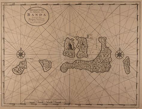 Nieuwe Caart der Eylanden van Banda. Antique Map of Banda Neira Islands ...